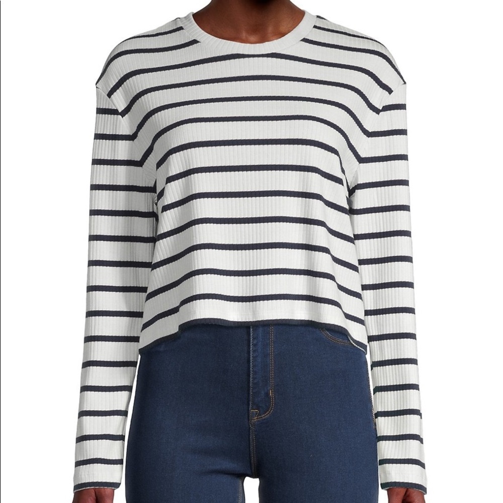 NEW French Connection Striped Crop Top